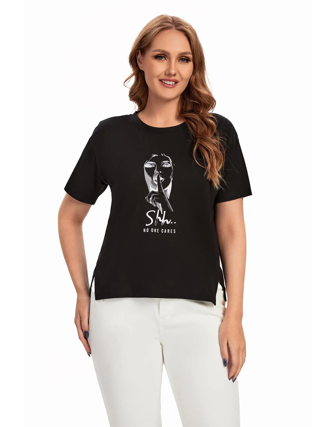 

Женский модный вязаный топ больших размеров на весну и лето