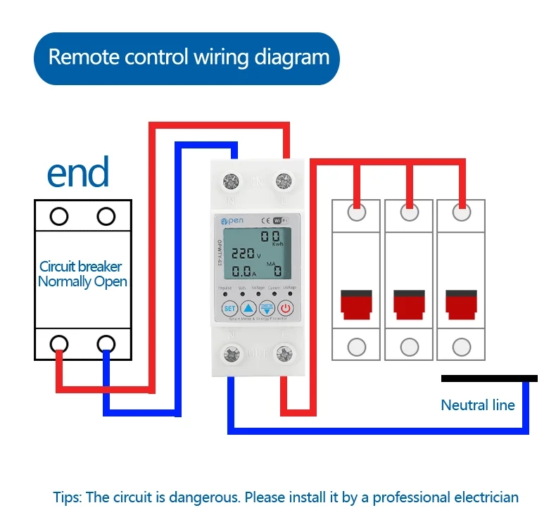 2pcs APP Wireless Connectivity Smart  kwh Energy  Circuit Earth Leakage Over Under Voltage Protector Relay Device Switch Breaker