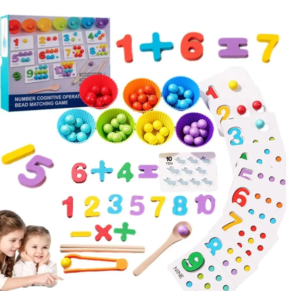 Drewniana zabawka edukacyjna Montessori do nauki arytmetyki, rozwijająca motorykę małą, puzzle z numerami dla niemowląt, wspomagająca poznawanie cyfr, zabawki rozwijające motorykę małą dla dzieci.