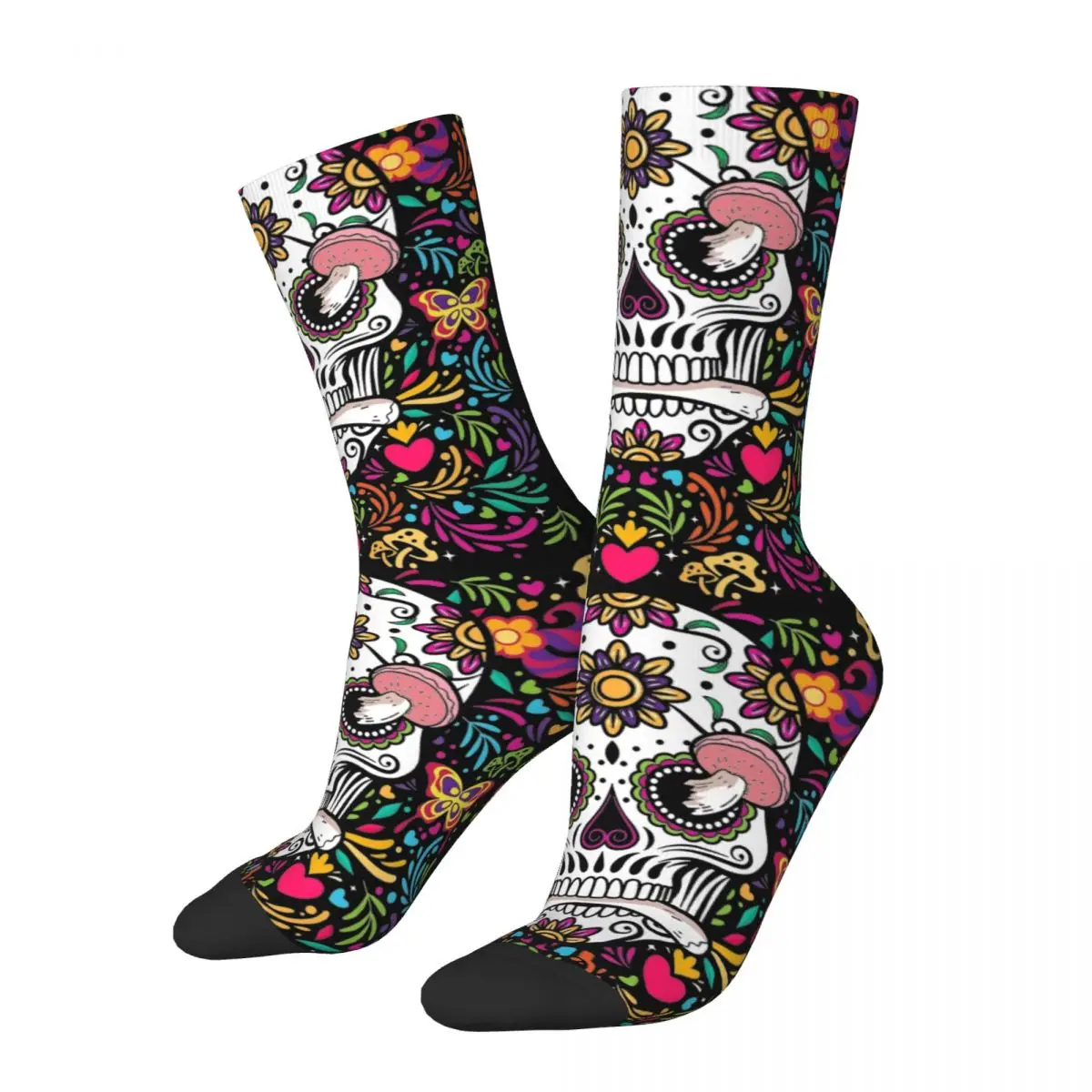 

Day Of The Dead With Skull Socks Gothic Stockings Couple High Quality Cycling Socks Autumn Custom Anti Sweat Socks