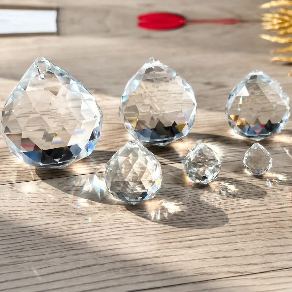 Exquisite 60-20MM High Transparent Crystal Ball Light Fixture Ornament Crystal Pendant Restaurant Attic Boutique Photography
