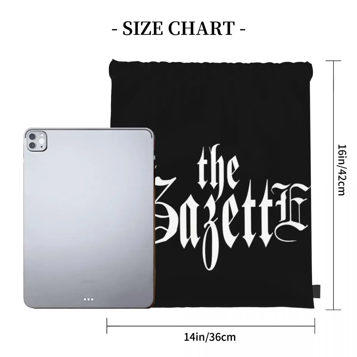 THE GAZETTE - LOGO BLACK Backpacks Casual Portable Drawstring Bags Drawstring Bundle Pocket Sports Bag Book Bags For Man Woman