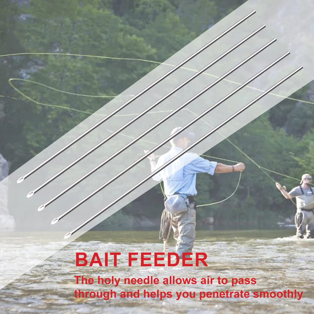 5 قطعة إبرة ربط دودة الأرض جوفاء دودة الأرض هوك إبرة الفولاذ المقاوم للصدأ الصيد تزوير إبرة سهلة الاستخدام لصيد سمك الشبوط