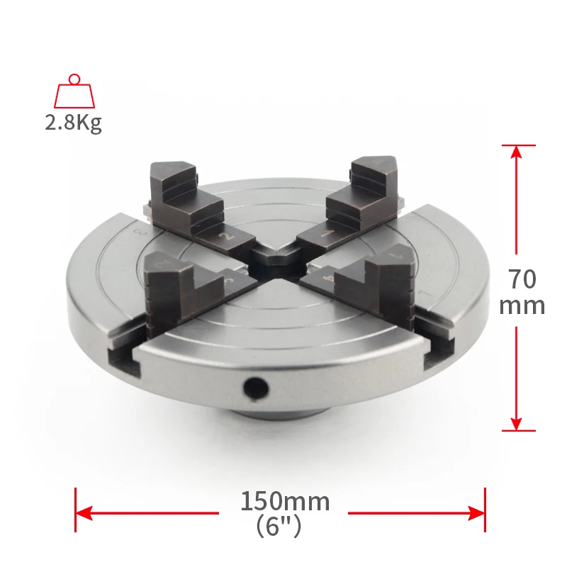 UCDO 150mm Wood Lathe Chuck 6 Inch Multifunction 4-Jaws Self Centering M33 M25 for Wood Turning Tools