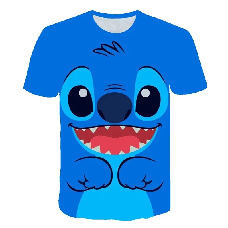 Disney  Lilo & StitchO-Neck Short Sleeve Print T shirt Men Women Fashion Aesthetic Streetwear 3D Printed Harajuku Kids Tees Tops