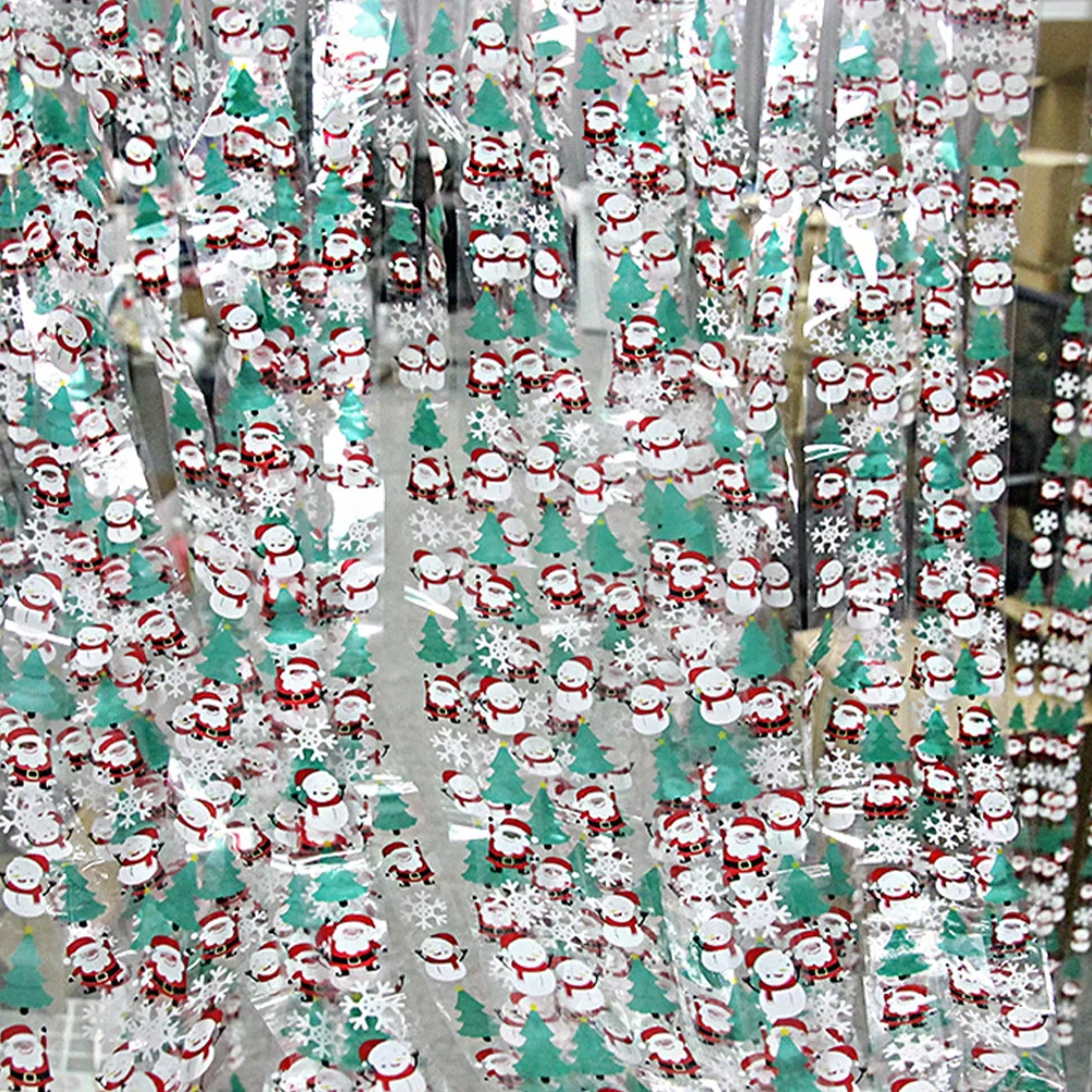 

Raindrop Tassel Curtain Door Window Partition Decorative Blind Home Party Christmas Snowman Decoration Photo Props Event