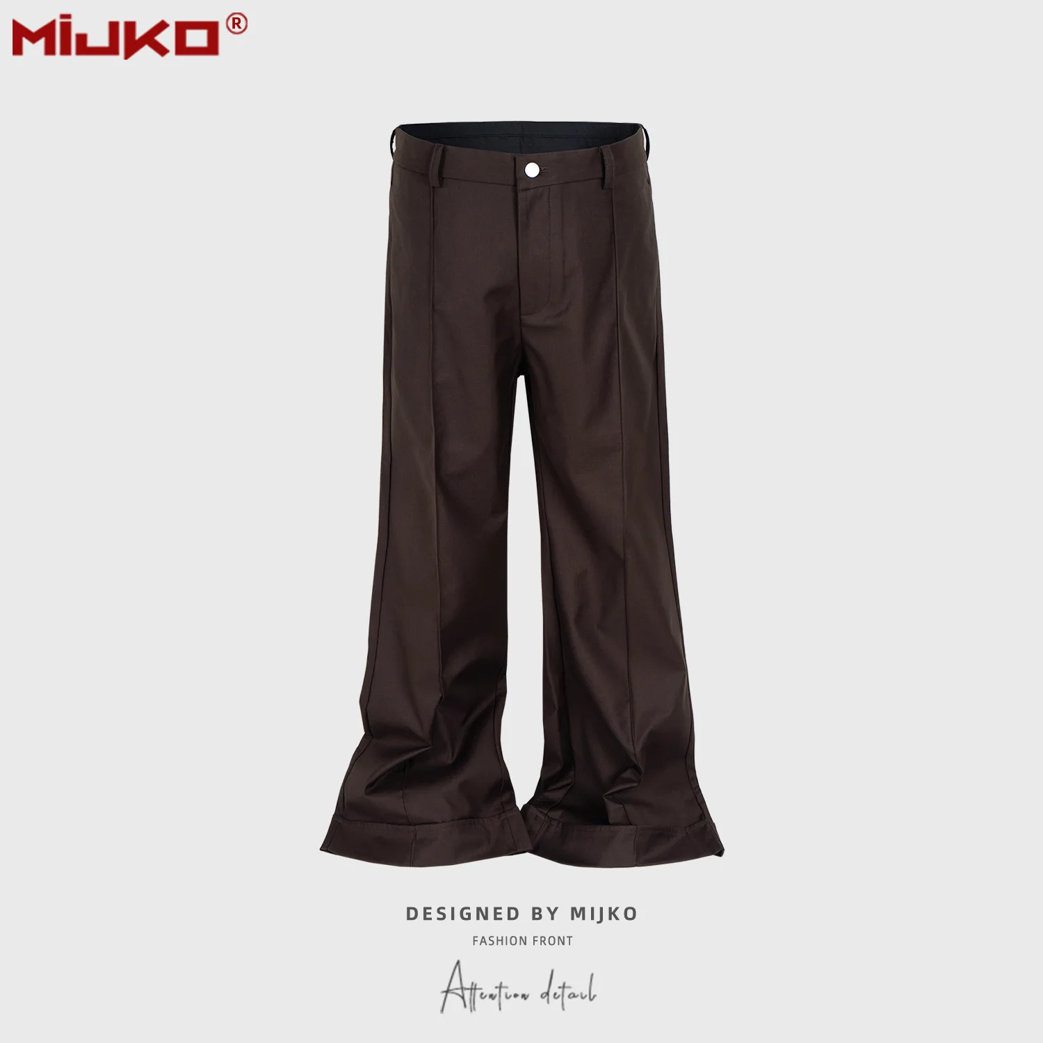 MIJKO American Style Suit Flare Pants Men Solid Pocket Zipper Fashion Trend Casual Loose Straight Wide Leg Trousers DC/C857/73