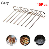 Food Graded Grilled Skewers 10pcs Stainless Steel Vertical Skewers for Air Fryer Reusable General Barbecue Accessories