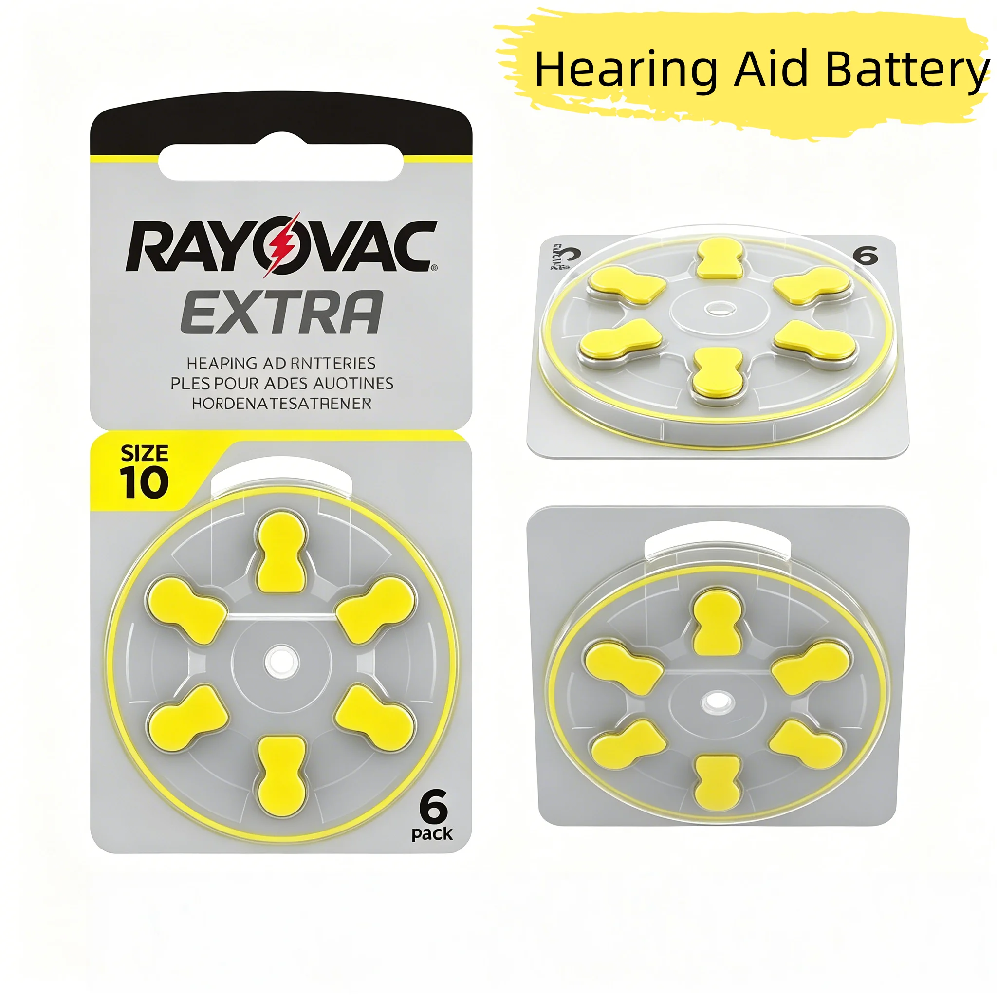 Zinc Air Hearing Aid Battery 6-60 PCS Performance Hearing Aid Batteries A10 10A 10 PR70 Hearing Aid Battery A10
