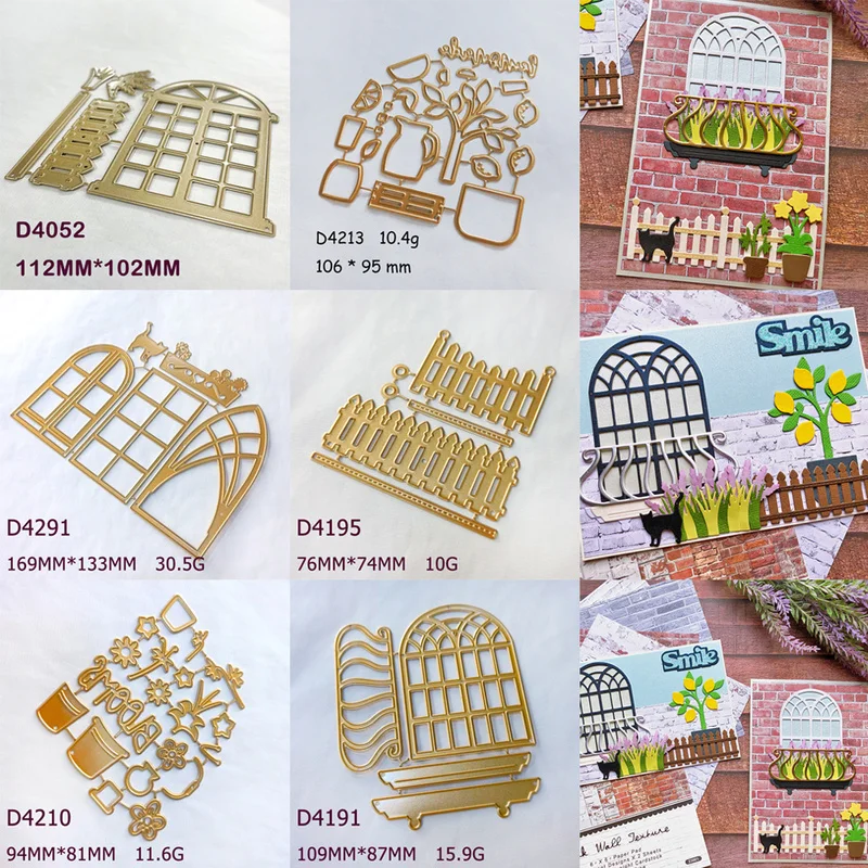 Garden Window Fence Metal Cutting Dies DIY Scrapbooking Cardmaking Embossing Stencil Paper Craft Handmade Decoration Template
