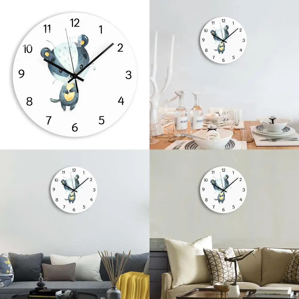 Silent Scanning Movement CE Certified High Quality Acrylic UV Printed Animal Pattern Wall Clock
