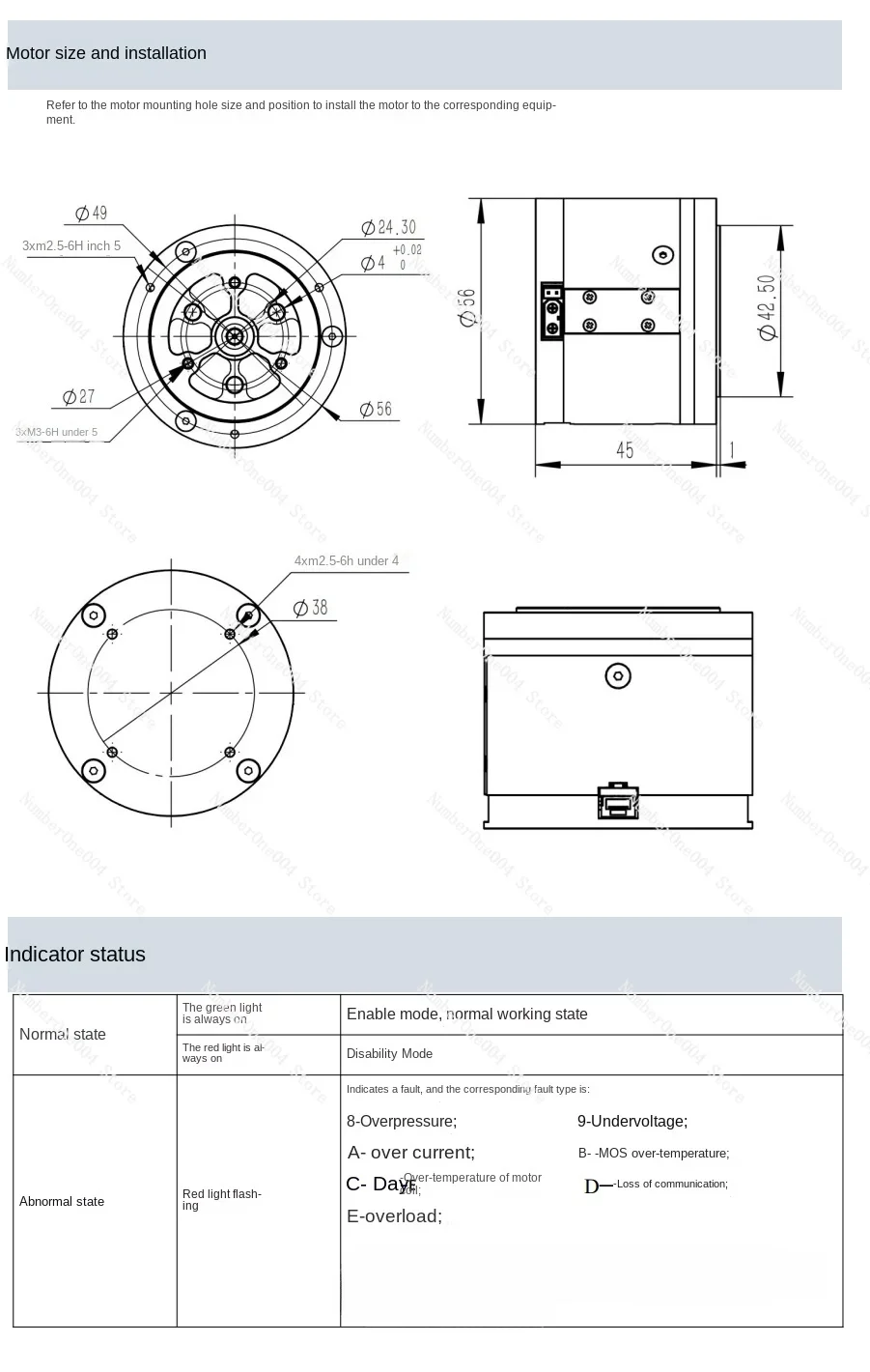 Applicable to Drive brushless servo arm robot joint motor FOCGM43 deceleration dual encoder