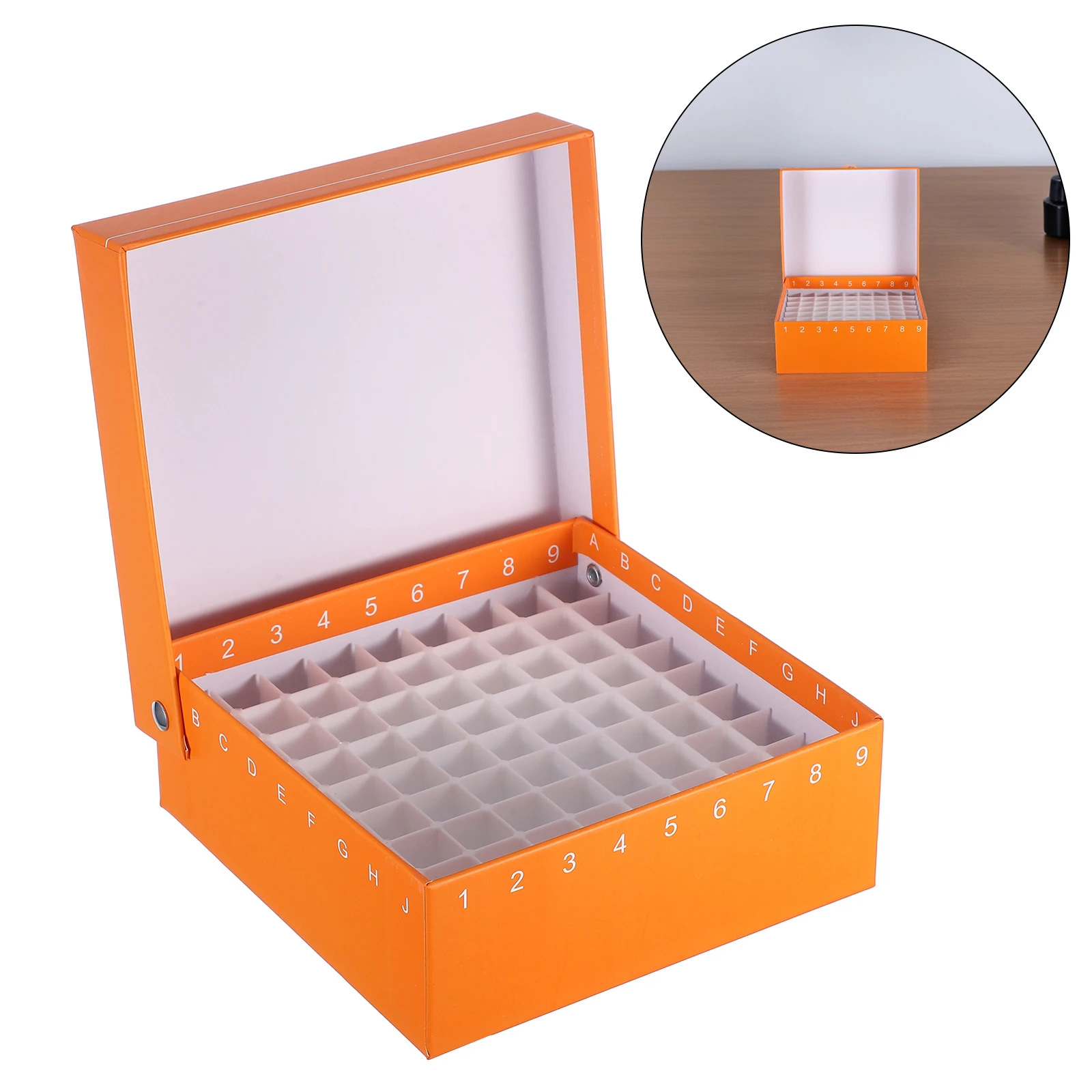 Flip Top 100X200 Test Tube Freezing Storage Box Cryogenic Sample Container Lab Tube Holder Paper Pp Material