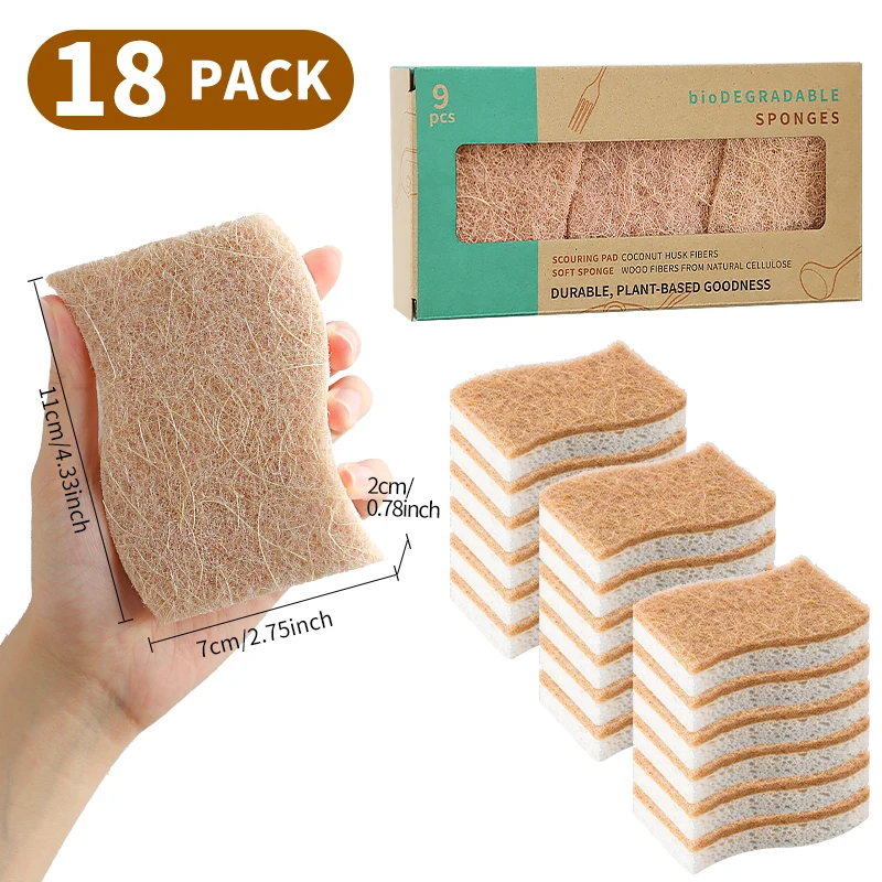 S style dish washing sponge Natural Sisal Wood Pulp Cotton Natural microfiber sponge Kitchen sponge