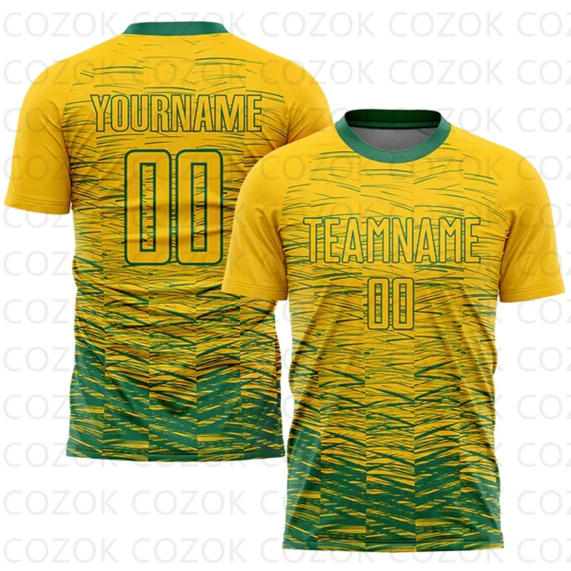 

Customized Yellow Football Jerseys for Men Unisex Football Short Sleeves Athletic Tee Shirts