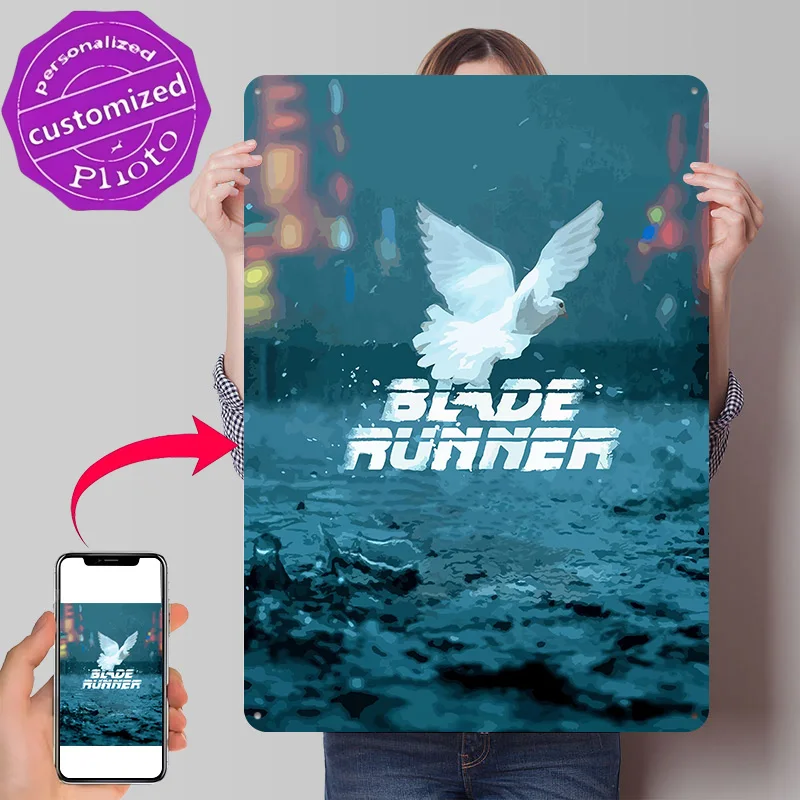 Blade Runner Dove 3D Printed Texture Poster Personalized Wall Art Retro Metal Tin Signs for Wand Deko Home Decor Accessories