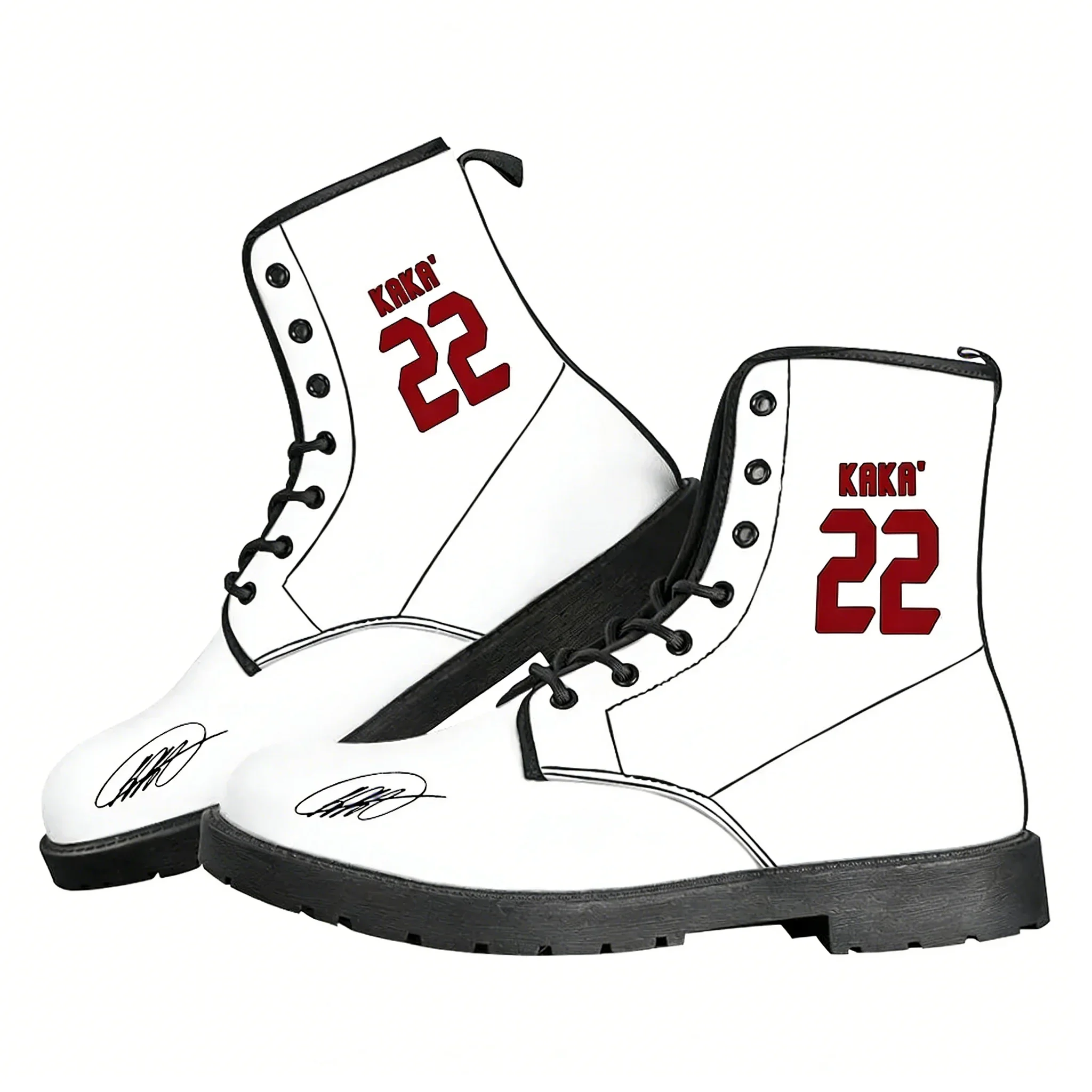 Kaka No.22 No.10 Boots Mens Womens Teenager Leather Shoes Brazil Soccer Star Casual Boot High Quality Couple Customize Shoe