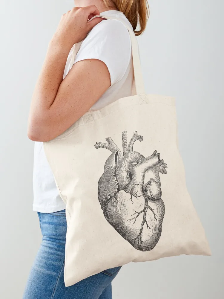 

anatomical heart Tote Bag Eco bag Canvas bag for women hand ladies tote bags aesthetic