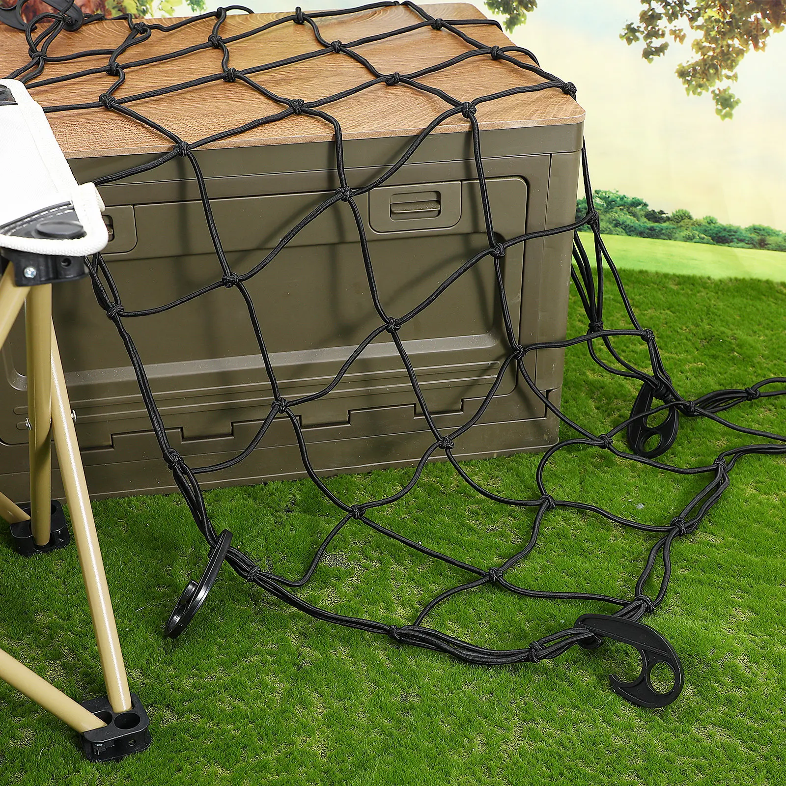 Luggage Net Camper Trolley Cover Extra Thick 5Mm Bungee Elastic Adjustable for Camping Cart Garden Trolley Outdoor Supplies