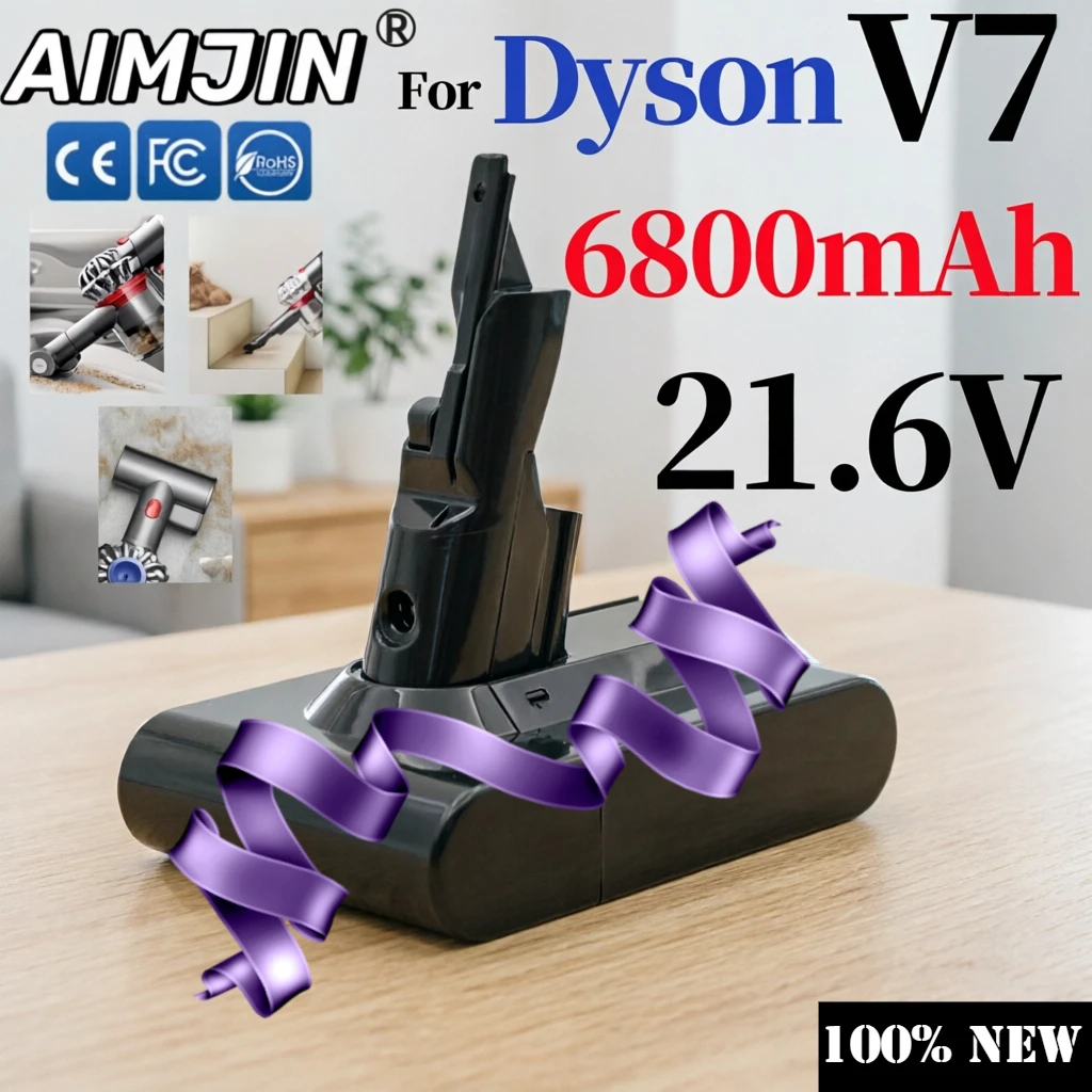 

For Dyson V7 Battery 21.6V 4800mAh-12800mAh Li-ion Replacement Battery Absolute /Fluffy/Animal/ Vacuum Cleaner Battery