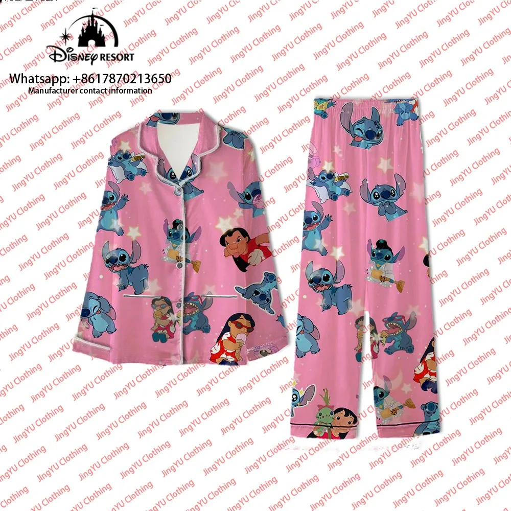 Casual Tweedelige Mickey En Minnie 2023 Nieuwe Herfst Cartoon-Print Broek Met Lange Mouwen Damespyjama 'S Voor Thuis