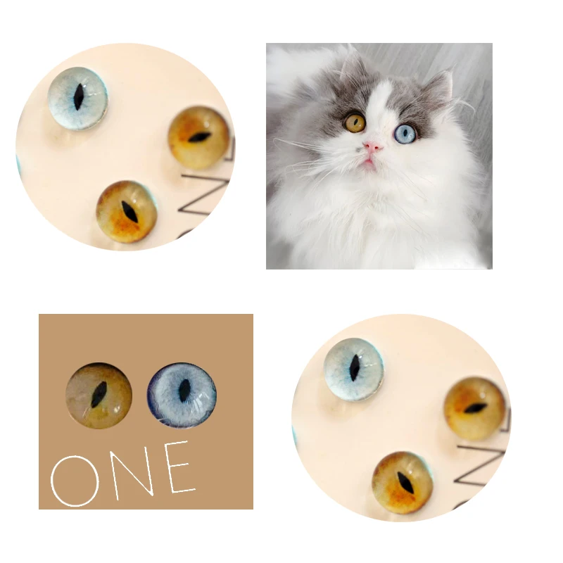 

Wool Felt Pet Eyes DIY Accessories Glass Hemispherical Cat Eyes Circular Oval Thin Pupils