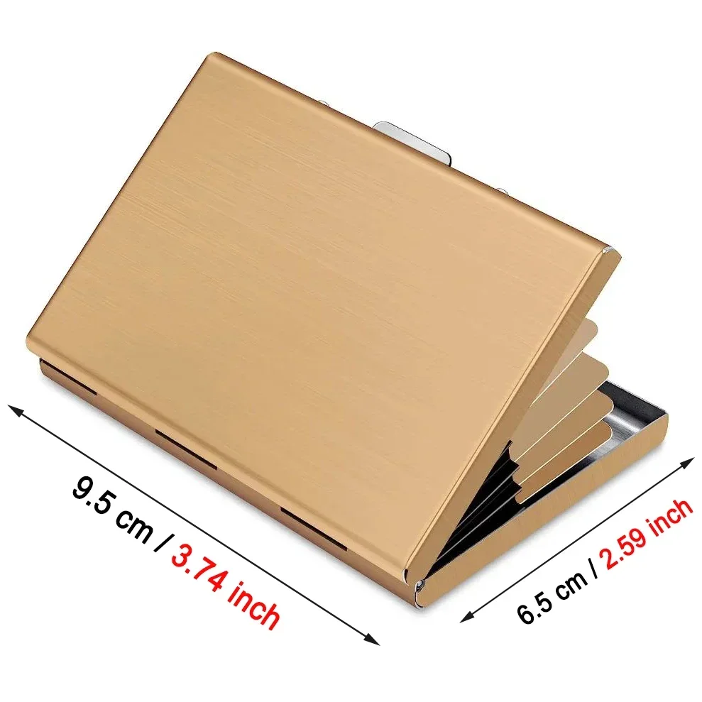 Anti-Scan ANTI RFID Blocco 6 carte Porta carte di credito in metallo di alluminio ID Porta carte di credito sottile Custodia a portafoglio Porta carte da visita