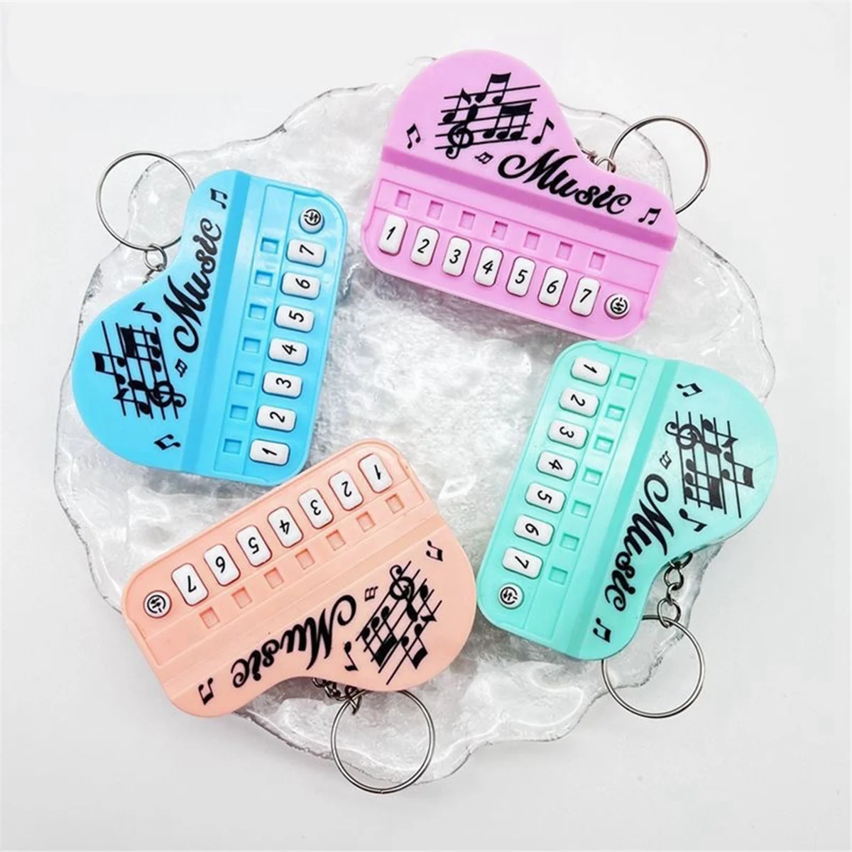 Keychains for Electronic Keyboard, Instrument Keychains Pocket Size Micro-Type Piano Toy Keychain Bag Charm Key Chain-D