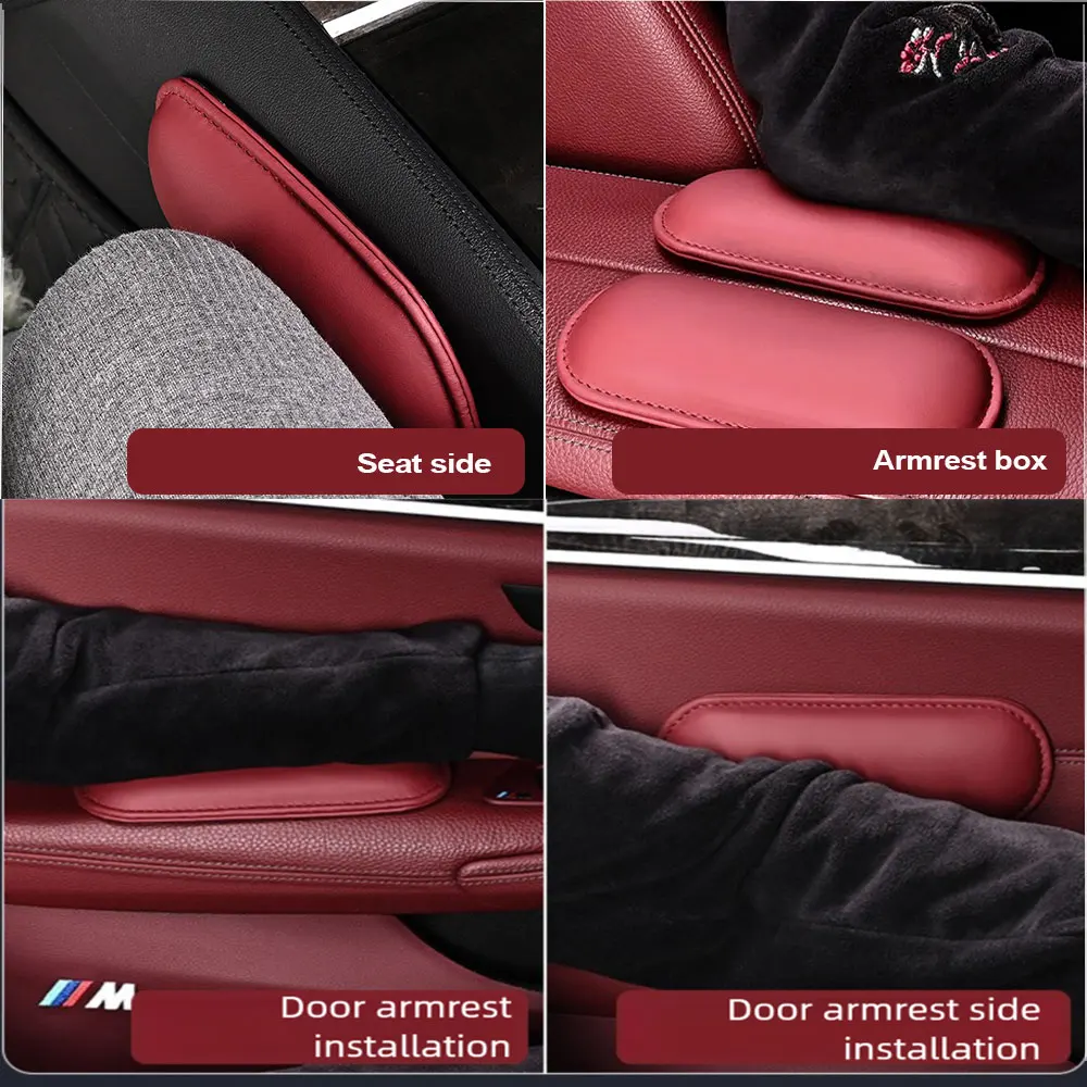 1/2pc Car Knee Pad Inside Knee Leather Car Pillow Car Cushion Elastic Cushion Memory Foam Thigh Support Car Accessories Interior