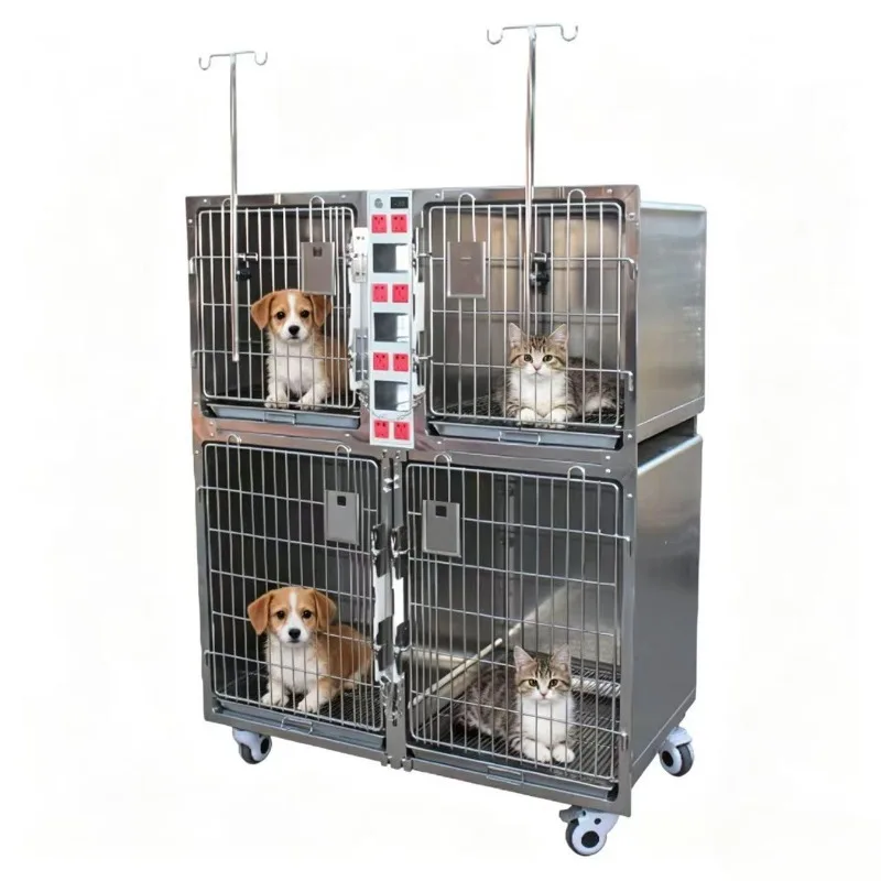 

Stainless Steel Veterinary Cage for Dog Intensive Care Inpatient Hospitalized Pet Equipment for Vet Clinic Diagnosis