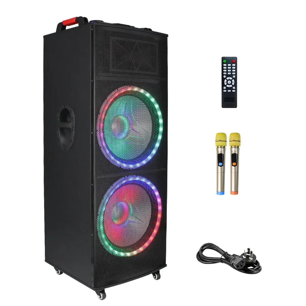 Big power Double 15'' Speaker DJ stage woofer ktv speakersportable speaker wireless