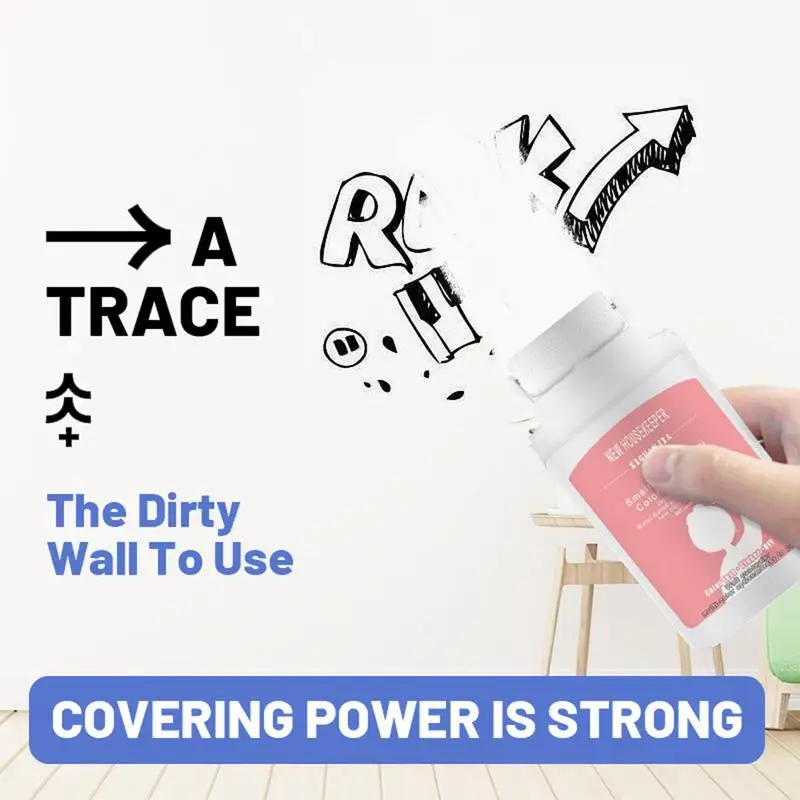 Portable Wall Patching Brush with 100g White Latex Paint Quick Dry Wall Repair Paste Roller Handheld Wall Graffiti Repair Tool