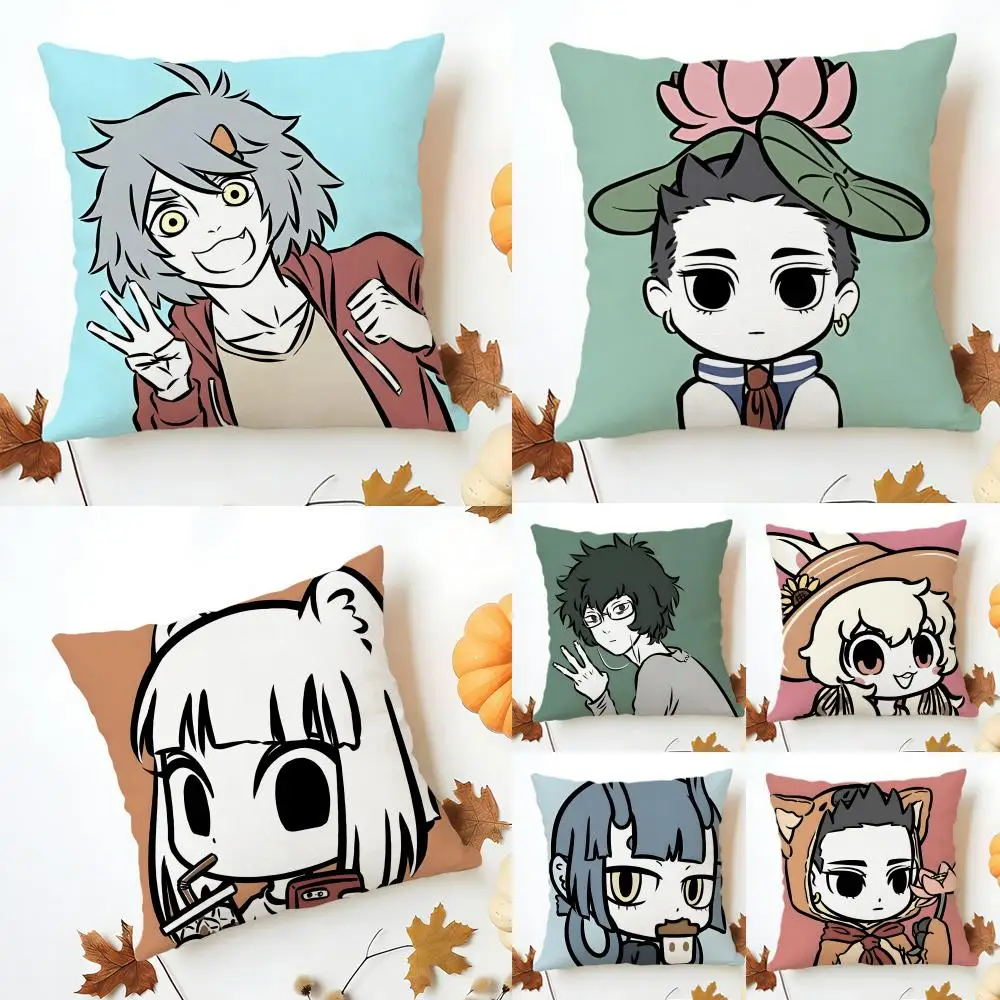 F-Fei Ren Zai Cushion Cover Washable Linen Pillowcase Soft  for Sofa Bed Cozy Home Room Decor