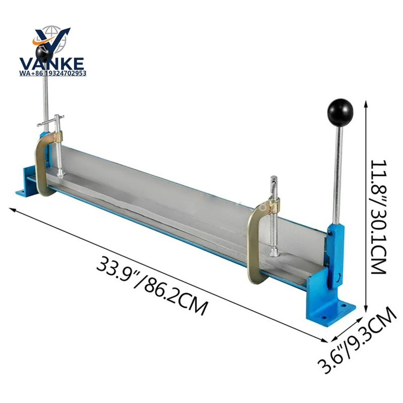 915MM Industrial Metal Bending Brake Rolling Folding Machine Steel Sheet Aluminum Plate Bender Tool with 2 C-shaped Clamp
