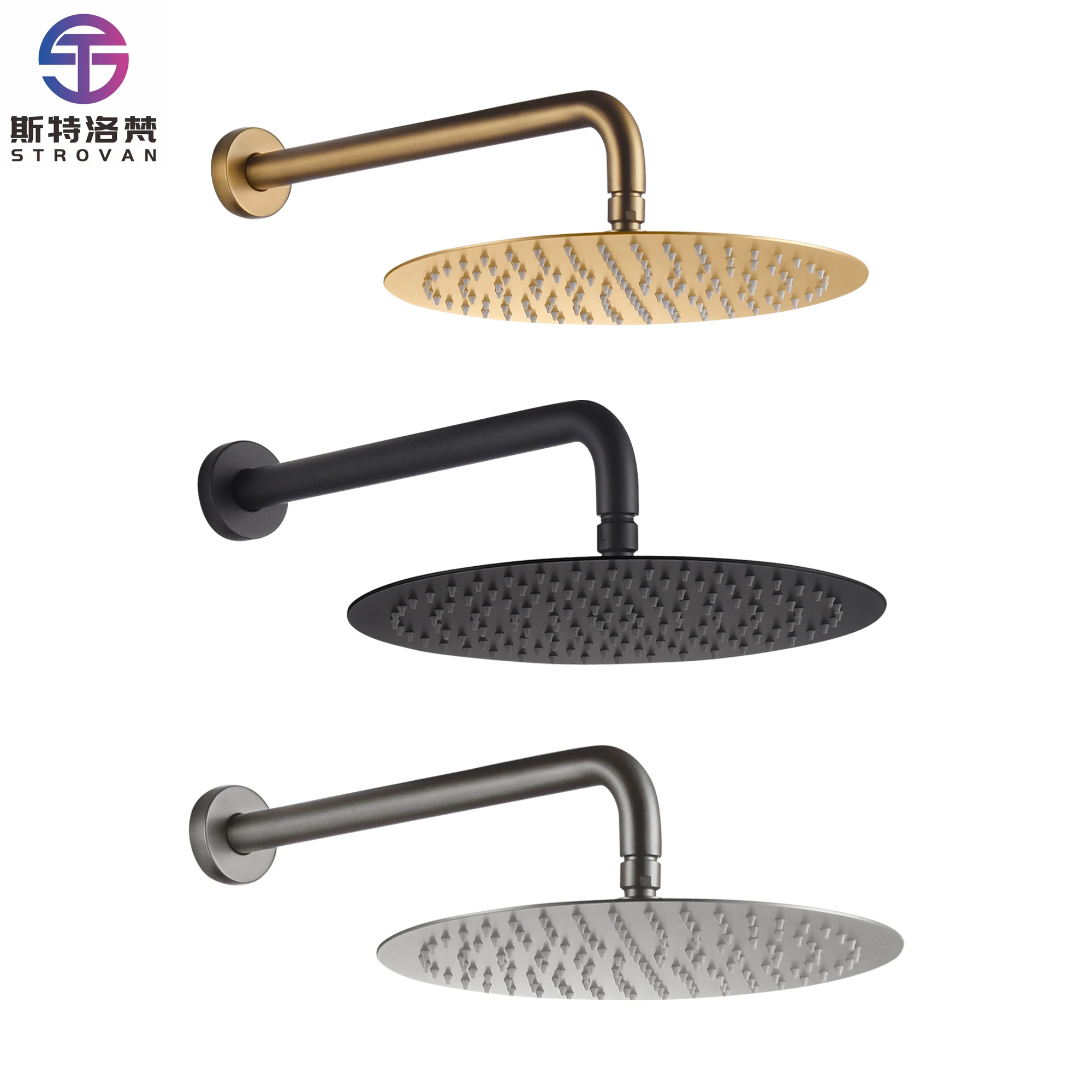 

12'' Rain Shower Head Concealed Wall Mounted Bathroom Shower Set Ceiling Bath Shower Faucet