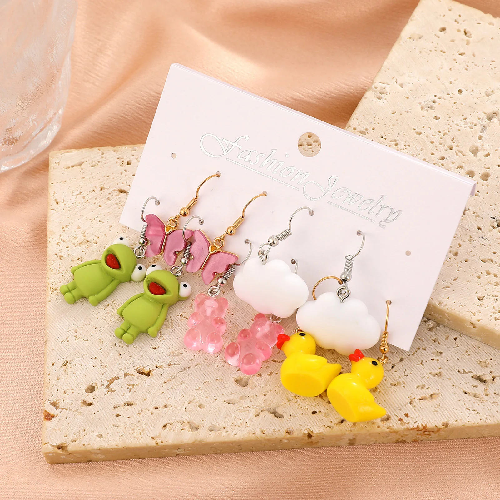 Acrylic Drop Earrings Set Funny Animal Dangle Earrings Fashion Pendant Earrings Unique Personalized Duck Butterfly Earring