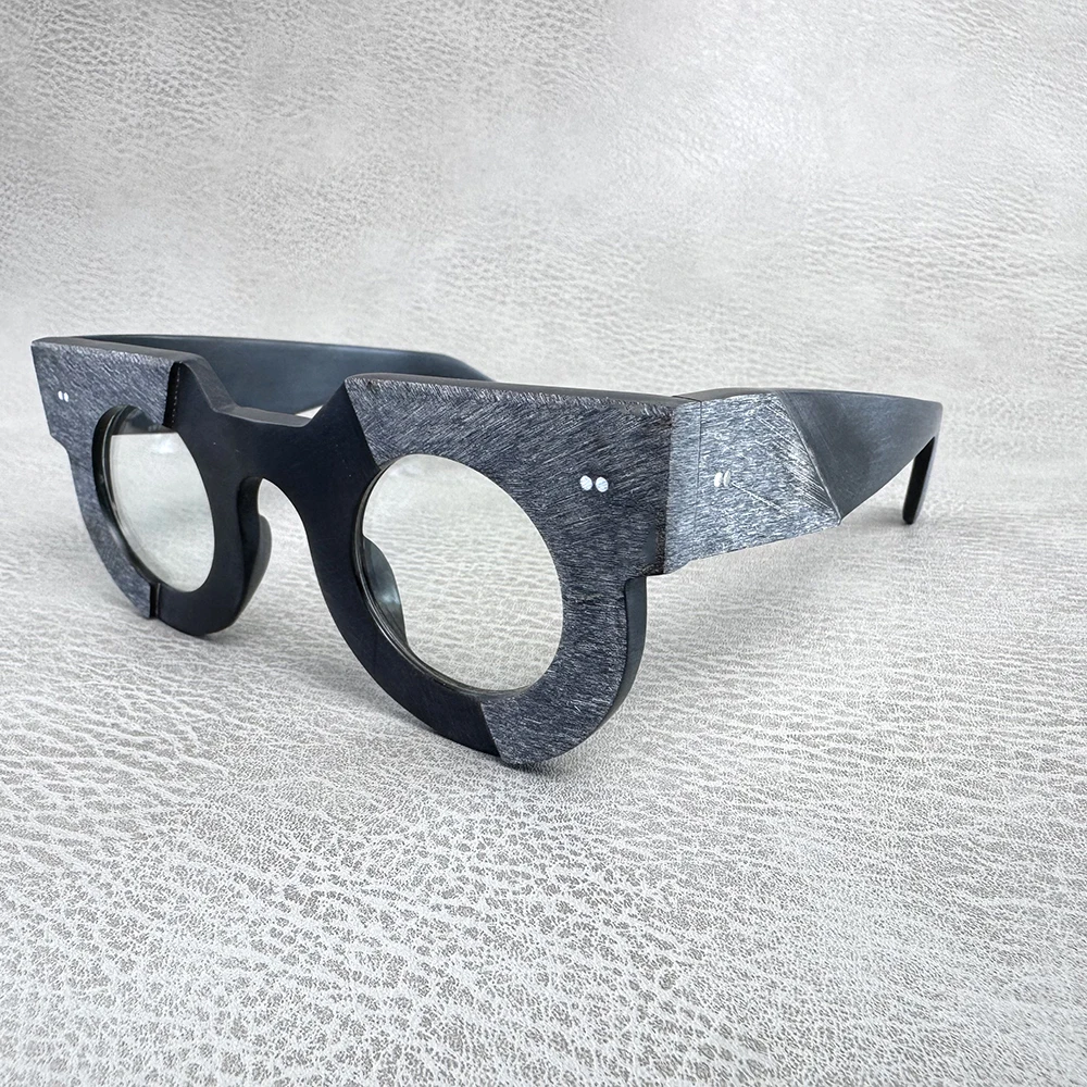 Man Glasses Frames Owl Eye Rough Matte Vintage Optical Eyeglasses Unique Handmade Buffalo Horn Prescription Eyeglass Frames - view 5
