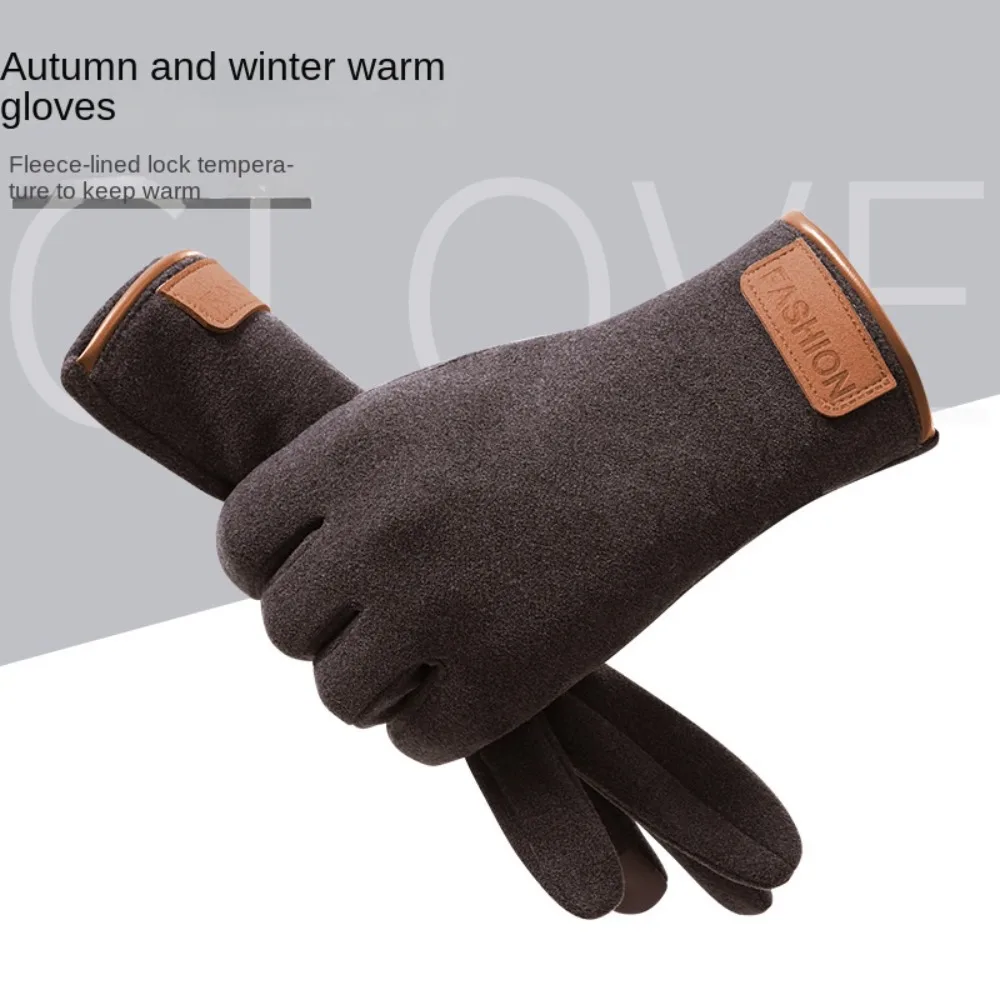 Elegant Five Finger Full Finger Mittens สไตล์เกาหลีถุงมือขนแกะบางอบอุ่นหน้าจอสัมผัสนุ่มถุงมือขี่จักรยานฤดูใบไม้ร่วง