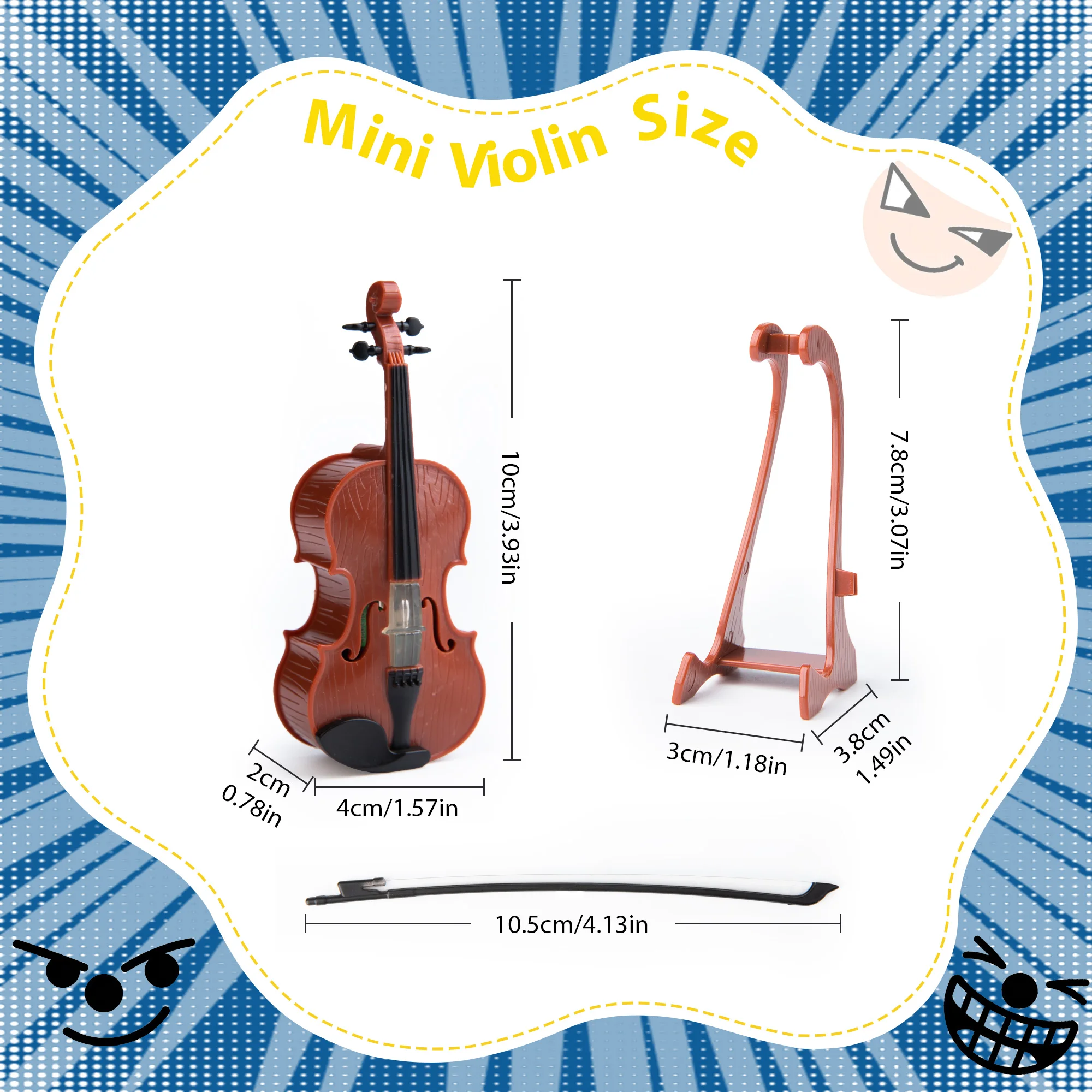 World's Tiniest Violin with Sound Playable Miniature Violin Original Sad Music Pocket-Sized Tiny Violin Christmas Gag Gift for O