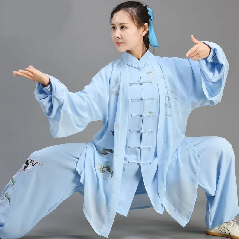 

Традиционная китайская одежда Taichi с длинным рукавом, мужской костюм Wushu Taichi, униформа для тренировок тайчи, 12437