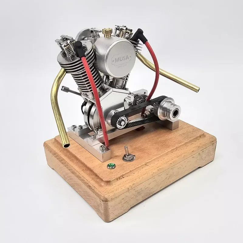V2 4.4cc Miniature Motorcycle Petrol Engine with Pedal Start V-Twin 4-Stroke RTR Gasoline Engine NIB - Image 3