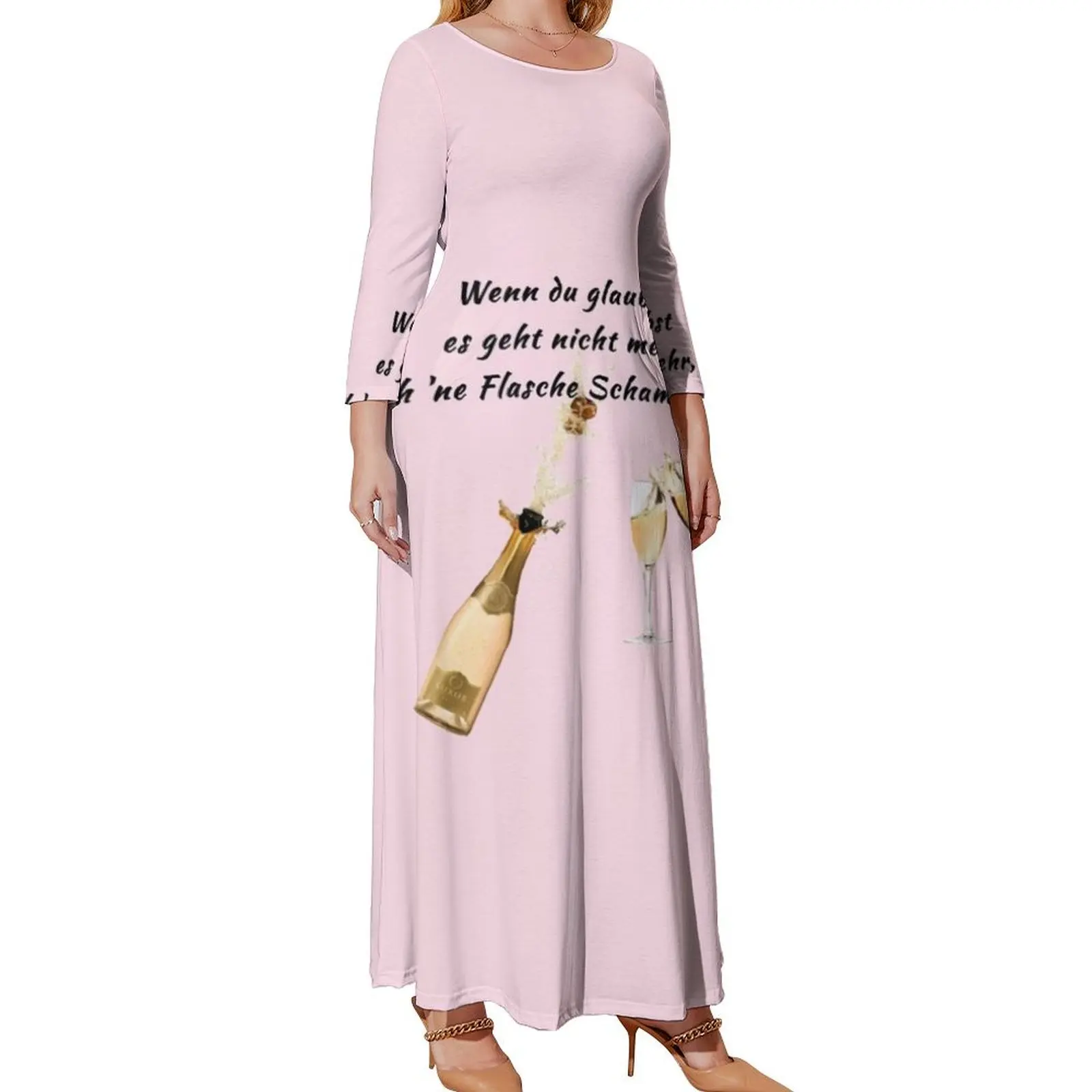 

Если вы считаете, что это больше невозможно/платье цвета шампанского с длинным рукавом, вечерние платья, женское платье, лето 2024