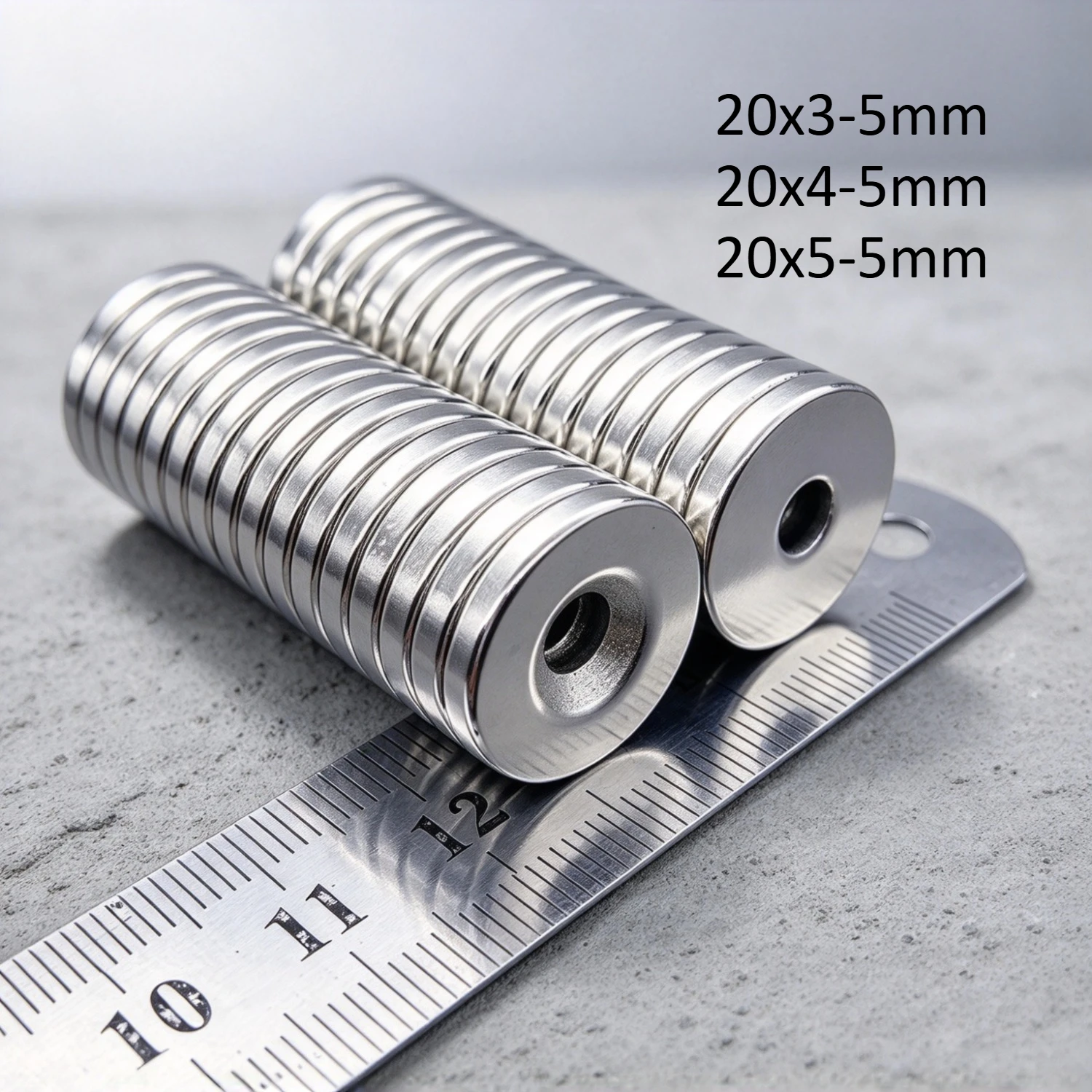 20x3-5mm 20x4-5mm 20x5-5mm N35 Countersunk Disc Neodymium Magnet Hole 5mm Magnet for DIY Crafts Industrial Office Application