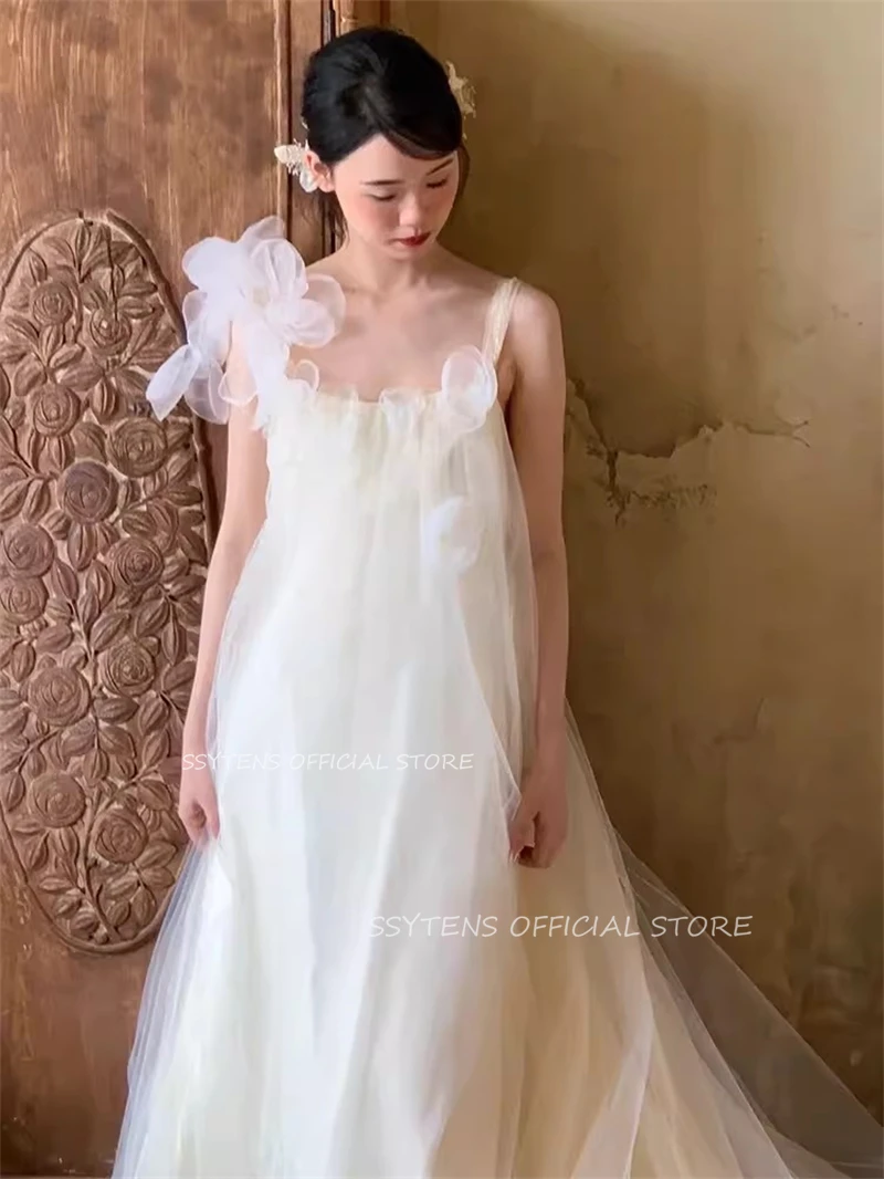 Robe de soirée de mariage ivoire nickel é, robe de mariée coréenne, bretelles spaghetti, tulle, Rh, quelle que soit la robe de soirée formelle