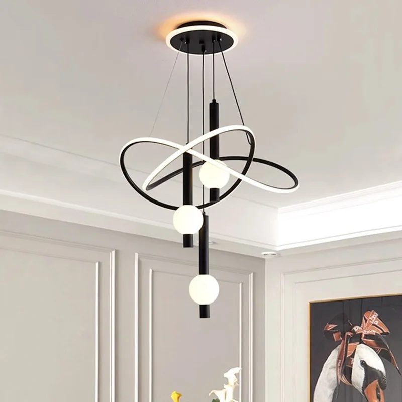 LED Lollipop Restaurant Chandelier Nordic Modern Minimalist High-end Creative Living Room Bedroom Household Indoor Pendent Lamp