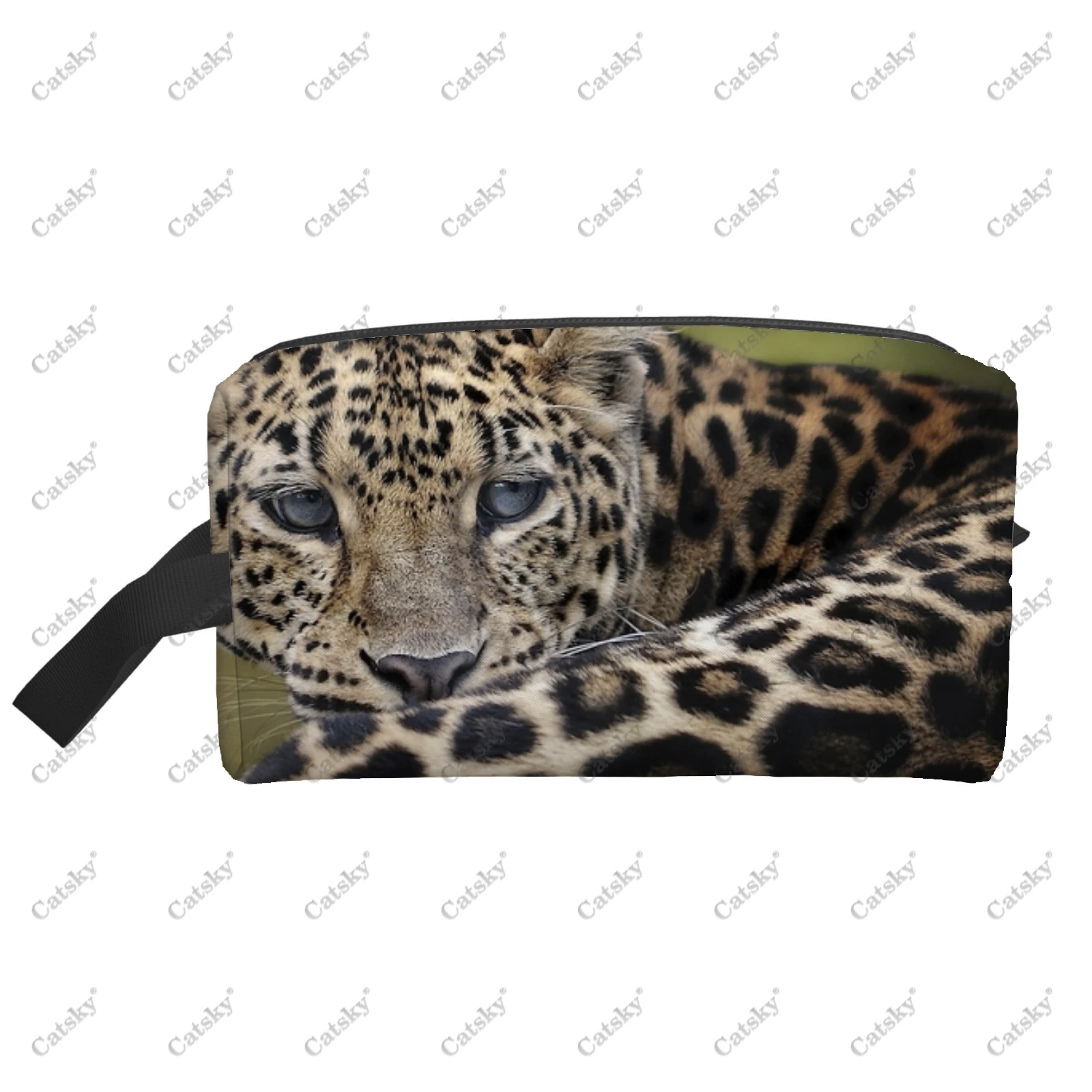 Leopard Animal Cosmetic bag for women with printed patterns fashionable large-capacity beauty storage toiletry cosmetic bag