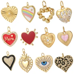 Cute Red Heart Charms for Jewerlry Making Supplies Bohemian Love Gold Color  Diy Earrings Necklace Bracelet Excellent Quality