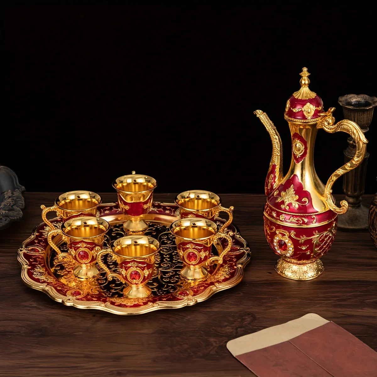 

HYS electroplating alloy hotel restaurant wine set gold wine set