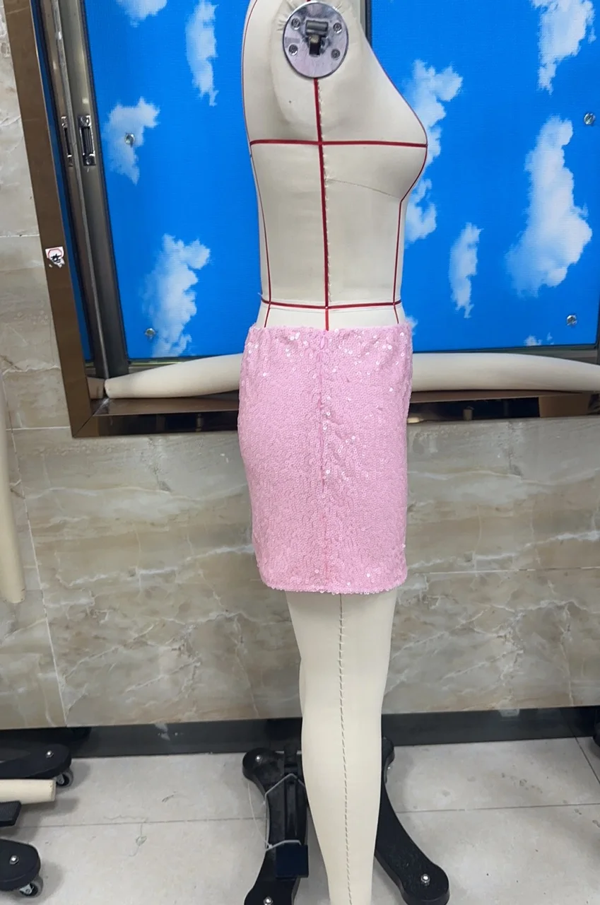 Women Y2k Retro Sparkle Sequined Mini Skirts Summer Teen Girls Fashion Shiny Bodycon Short Skirt for Party Club Streetwear #5