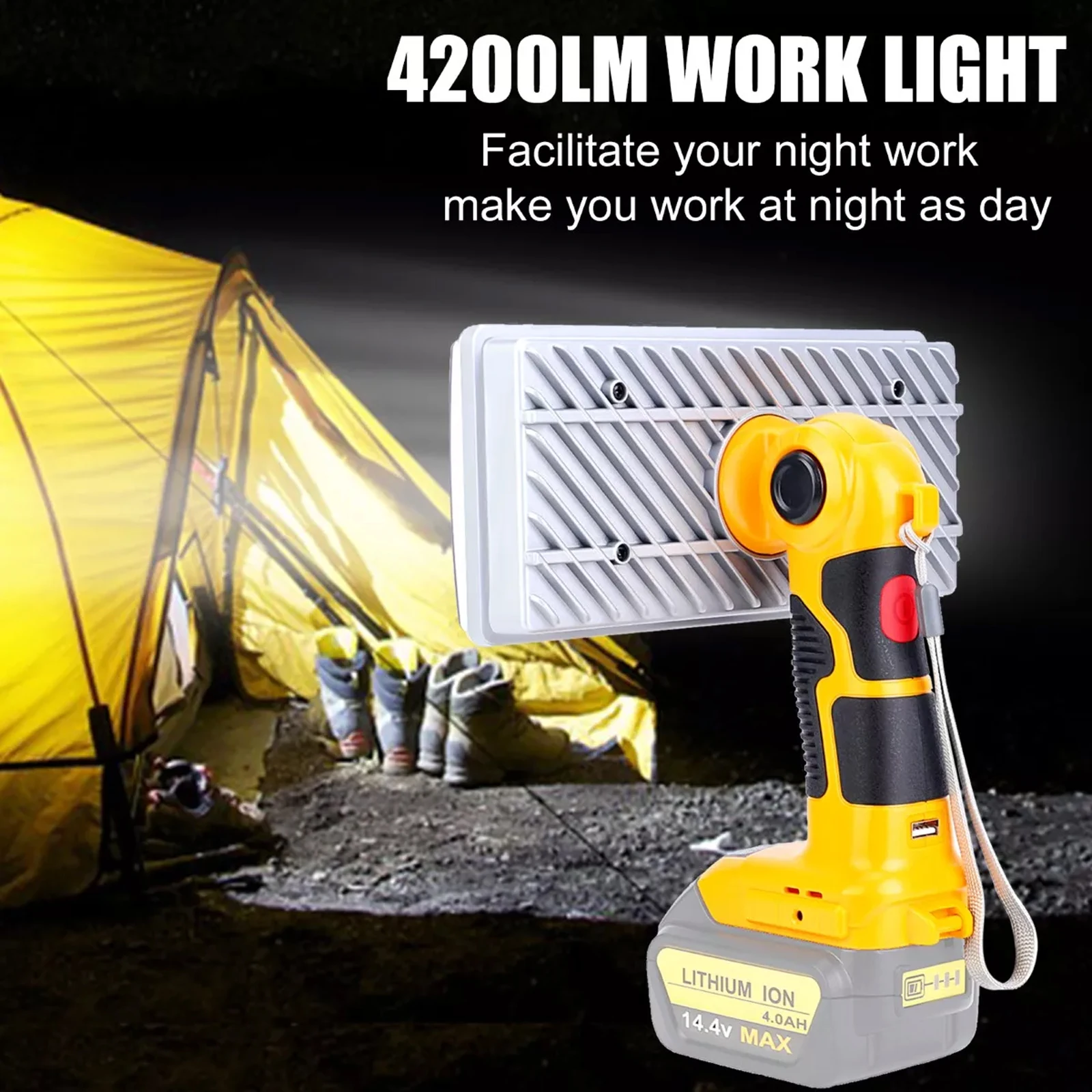 أدى ضوء العمل لديوالت ، ضوء العمل العمودي ، أداة كهربائية ، ضوء الطوارئ ، 4200LM ، 40W